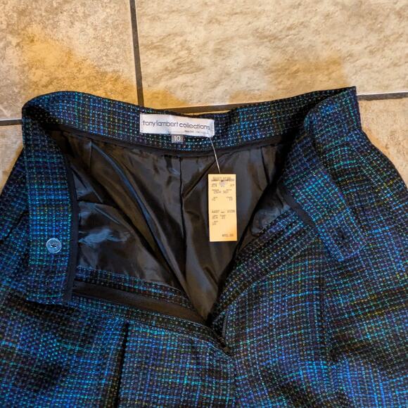 Tony Lambert Womens Sz 10 Dress Pants Dark Blue Black 27x30 Knit Vintage Ankle - Picture 3 of 10